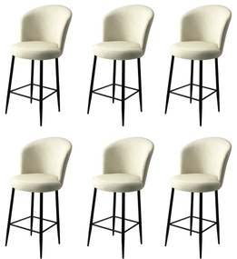 Zestaw krzeseł barowych Fora Cream and Black, 6 szt., 6 szt.