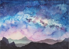 Obraz na szkle - Droga Mleczna, akwarela (70x50 cm)