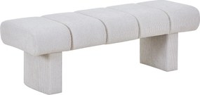 Ławka z teksturowanej  tkaniny – Beżowa - NUBELO