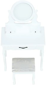 Ozdobny stolik ze stołkiem LINET NEW, biały