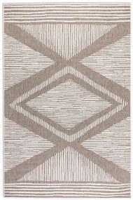 Dywan dwustronny zewnętrzny Gemini romby brązowo-kremowy 200 cm x 290 cm