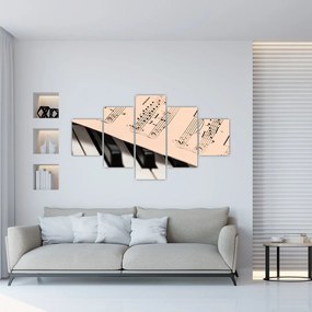 Obraz fortepianu z nutami (125x70 cm)