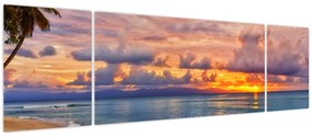 Obraz - Zachód słońca na plaży (170x50 cm)