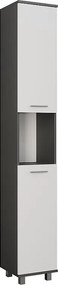 Wysoka szafka antracyt/biały 30.2x30x190 ilias