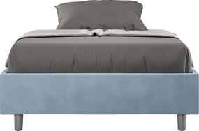 Łóżko bez stelaża tapicerowane 140x200 microfibra błękitny Azelia