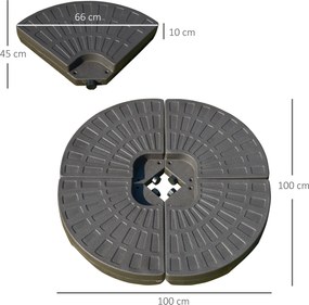 Outsunny obciążnik do parasola, 4-segmentowy