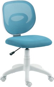 HOMCOM Krzesło biurowe ergonomiczne krzesło biurkowe z oparciem w kształcie C, regulowane, niebieskie