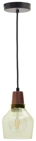 Zielona/w ciemnym naturalnym kolorze lampa wisząca ze szklanym kloszem ø 13,5 cm Silex – Kave Home