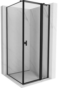 Mexen Mist T kabina prysznicowa uchylna prawa 95 x 95 cm, czarna ramka, czarna - 8A4T-095-095-70-70-P