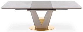 Stół rozkładany VALENTINO 160(220)x90 szary marmur/złoty HALMAR