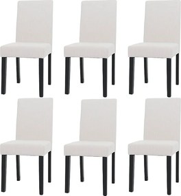 Krzesło do jadalni Littau Cord (zestaw 6 sztuk),  kremowy, ciemne nogi