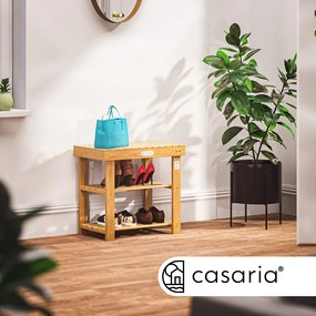 Casaria Ławka do przedpokoju z miejscem na buty NINA, 50x30x46cm, naturalny brąz
