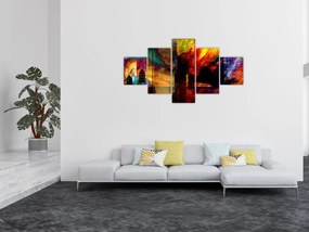 Obraz - Kolorowa abstrakcja miasta (125x70 cm)