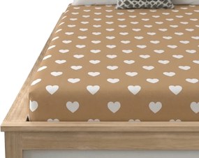 PrzytulneMieszkanie.pl Prześcieradło z mikrofibry CARAMHEART brązowe 180x200 cm