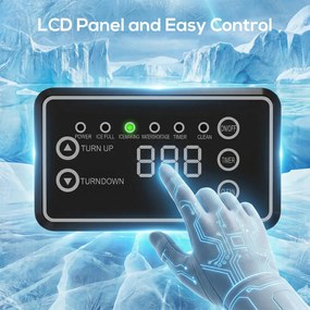 HOMCOM Komercyjna maszyna do lodu, 55 kg/24 h stal nierdzewna, wolnostojąca lub do zabudowy z 13 kg pojemnikiem | Aosom PL