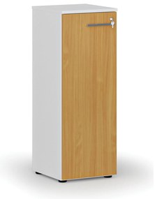 Szafa biurowa niska z drzwiami PRIMO WHITE, 400 x 420 x 1087 mm, biały/buk