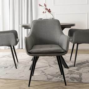 Krzesło Tapicerowane do Jadalni EDRICK Szare Nowoczesne Loft