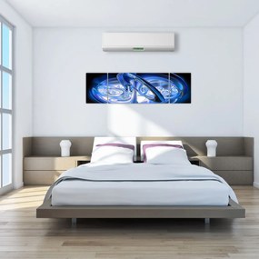 Niebieski abstrakcyjny obraz (170x50 cm)