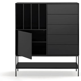 Czarna szafka 120x140x45 cm Platt – Teulat