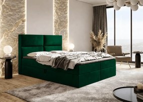 Łóżko kontynentalne Devon boxspring z materacem bonell i 2 pojemnikami na pościel tapicerowane