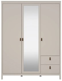 Szarobeżowa szafa z lustrem 150x199x58 cm Madrid – Tvilum