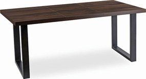 Rozkładany stół industrialny na płozach Tomas 130-230 cm, orzech/czarny