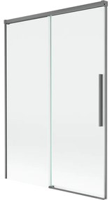 Mexen Rox parawan nawannowy 2-skrzydłowy rozsuwany 120 x 150 cm, transparent, gun metal - 8C9-120-001-95-00