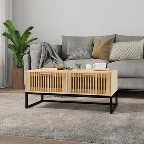 Industrialny stolik kawowy z 2 szufladami - Avorro
