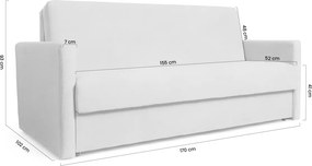 Sofa rozkładana Amerykanka Jolka 155 - wzór w pepitkę Kenia 700
