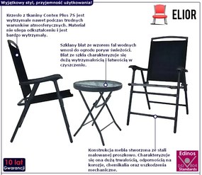 Zestaw mebli ogrodowych ze szklanym stolikiem - Bery 5X