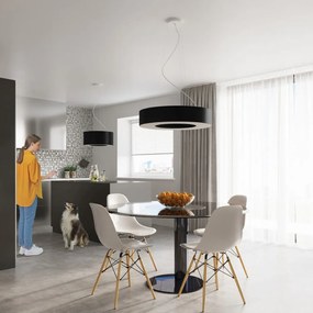 Czarna lampa wisząca z tekstylnym kloszem ø 50 cm Galata – Nice Lamps