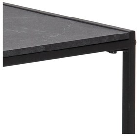 Stolik z blatem w dekorze marmuru w kolorze matowej czerni 60x120 cm Infinity – Actona