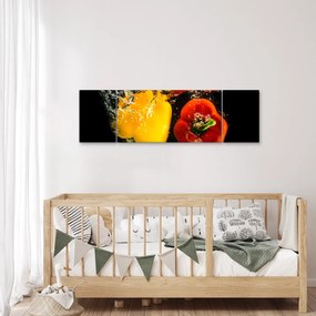Obraz - papryki w wodzie (170x50 cm)
