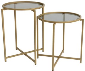Okrągłe stoliki zestaw 2 szt. ø 50 cm Gold – Neostill