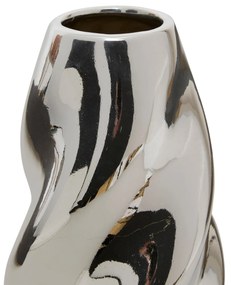 Wazon srebrny TWISTED SKY, ceramiczny, wys. 21 cm