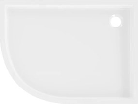 Mexen Flow+ brodzik półokrągły asymetryczny prawy 100 x 90 cm, biały połysk - 46Q109010RH