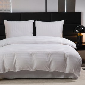 PrzytulneMieszkanie.pl PrzytulneMieszkanie.pl Hotelowa pościel z mikrofibry JASMINE biała - pasek 2 cm Rozmiar pościeli: 70 x 90 cm | 140 x 200 cm