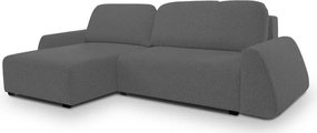 Narożnik ALMI Lewostronny z funkcją spania, wolnostojący tkanina EXCITE ME 06 Szary