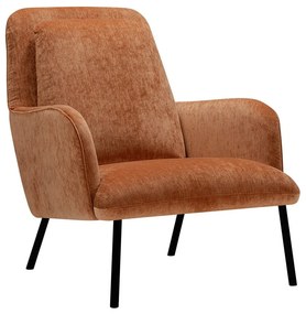 Pomarańczowy aksamitny fotel Oliver – Sits