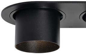 Set van 6 inbouwspots zwart GU10 50mm 2-lichts - Installa Nowoczesny Oswietlenie wewnetrzne