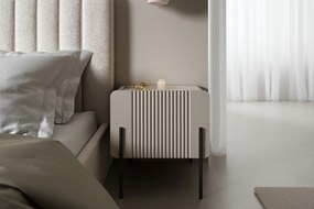 Szafka nocna z szufladą Malmi 45 cm - kaszmir / crema bianca / czarne nóżki