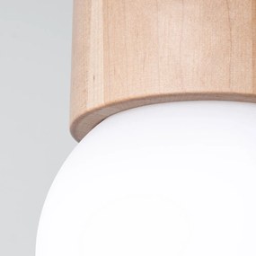 Biało-naturalna lampa sufitowa ze szklanym kloszem ø 12 cm Surtur – Sollux