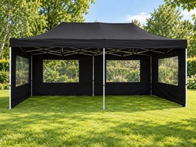 Pawilon ogrodowy rozkładany 3 x 6 m - czarny