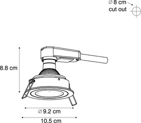 Zestaw 6 nowoczesnych reflektorów wpuszczanych Gunmetal Regulowane IP44 - Chuck