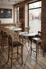 Zestaw 4 białych okrągłych stolików E6-H07