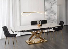 Stół rozkładany Tevois 160-240 cm – blat ze spieku kwarcowego, elegancki i nowoczesny stół do salonu