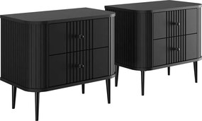 Zestaw szafek nocnych Vesper 56 cm - czarny / czarne nogi