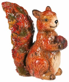 Jesienna dekoracja Wiewiórka z orzechem, 12 x 7 x13 cm, ceramika