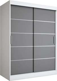 Szafa przesuwna biel + antracyt 150 cm G5-L15