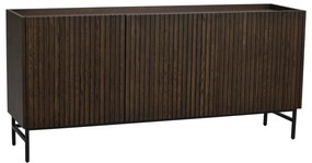 Ciemnobrązowa niska komoda z litego drewna dębowego 160x75 cm Halifax – Rowico